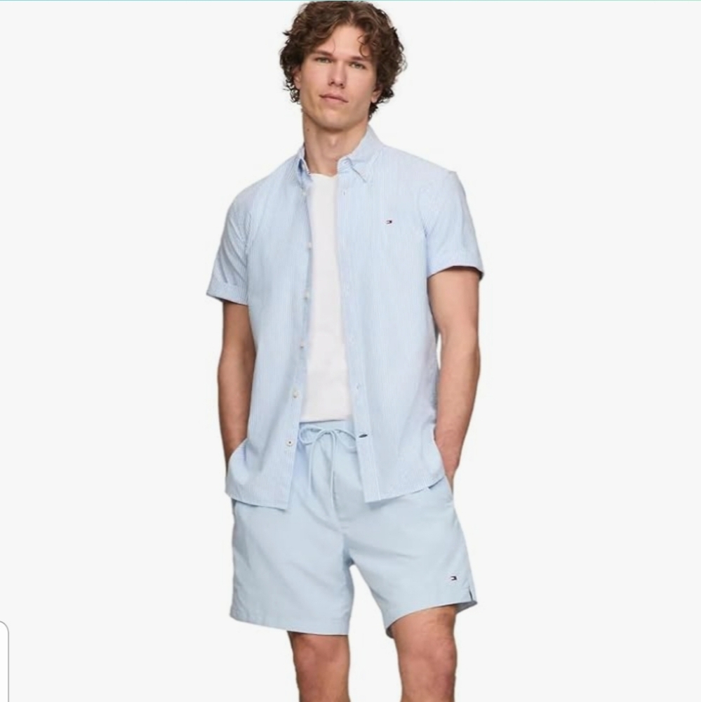 Men's Striped Blue Shirt